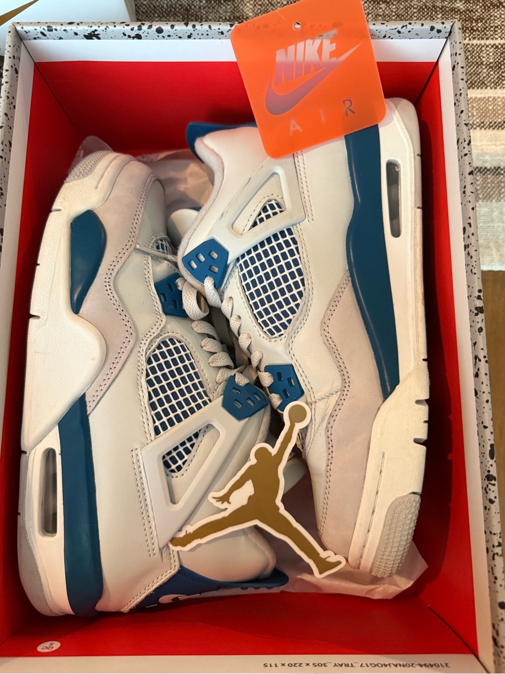 Jordan Kids' Sneakers White and Blue Retro Style